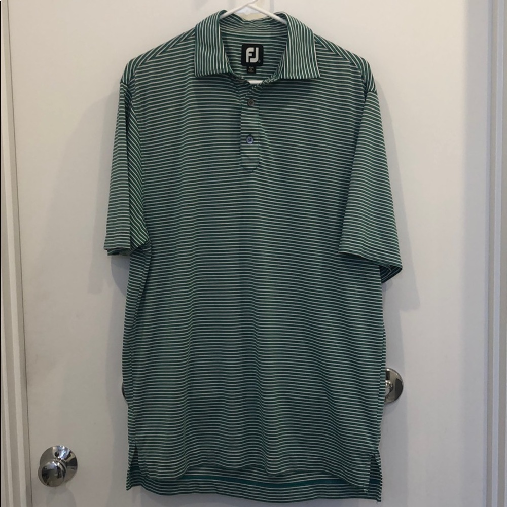 FootJoy Green Striped Polo - Men’s M